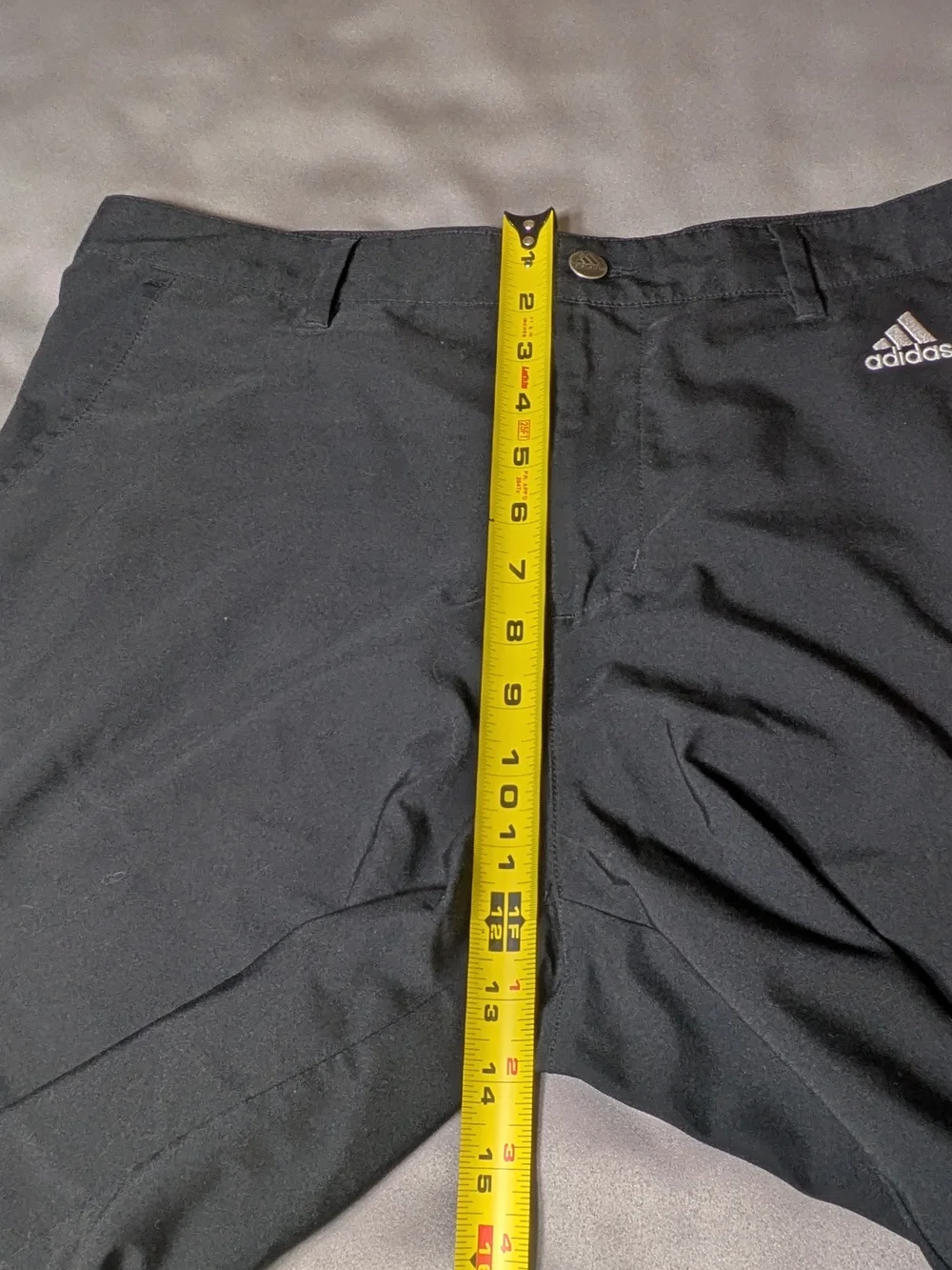 adidas Black Men's Chino-Style Athletic Shorts with White Three-Stripe Accent